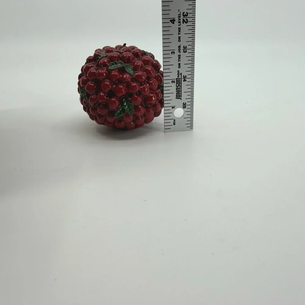 Vtg Harry and David Cranberry Candles SET of 4 Balls 3